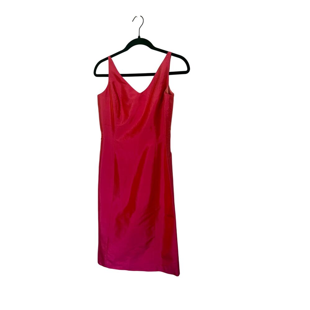 Vintage Y2K Ann Taylor 100% Silk Pink Slip Dress Midi Cocktail-size 6
